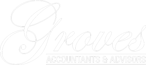 Groves Accountants and Advisors Logo in monochrome white
